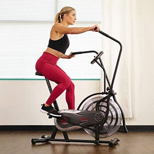 Sunny Health & Fitness Air Bike Fan Exercise Bike with Digit...