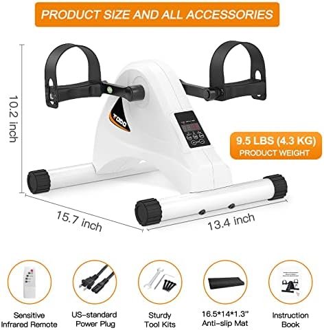 TODO Under Desk Bike Pedal Exerciser, Motorized Mini Exercis...