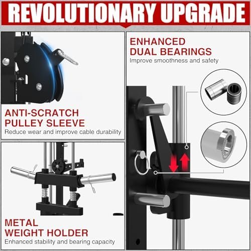 Mikolo Smith Machine, 2000LB Multifunctional Squat Rack with...