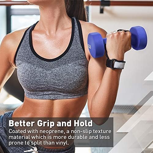 JBM Neoprene Dumbbell Pairs, 2-8lbs Hand Weight Set of 2 Non...