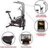 Sunny Health & Fitness Air Bike Fan Exercise Bike with Digit...