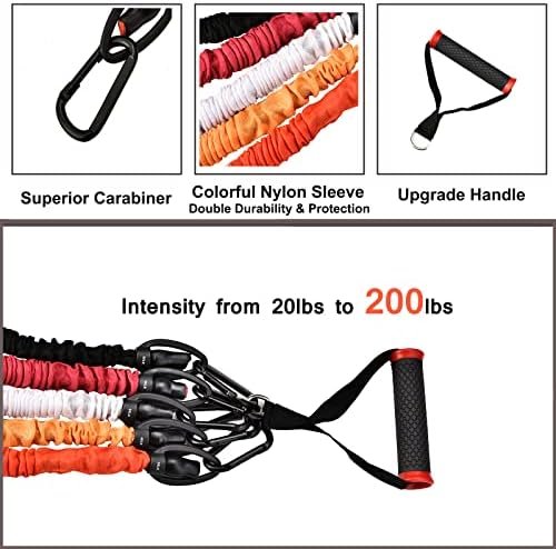 11 PCS Resistance Bands Set, Exercise Tubes 63 inchs, Workou...