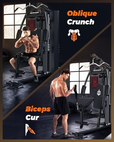 Sportsroyals Home Gym, Exercise Equipment with 154LBS Weight...