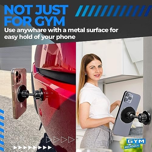 Gym Buddy Magnetic Phone Mount for Gym Premium Quality - Hea...