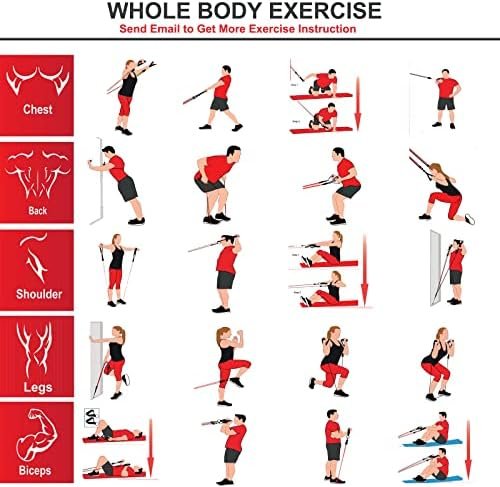 11 PCS Resistance Bands Set, Exercise Tubes 63 inchs, Workou...