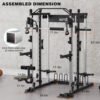 Power Cage Height Adjustable Squat Rack Home Gym Power Tower...