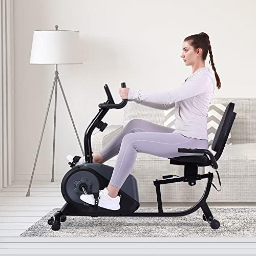 ECHANFIT Recumbent Exercise Bike with Pulse Sensor, 16 Level...