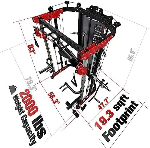 RitFit BPC05 Light Commercial Smith Machine, 2000LBS All-in-...