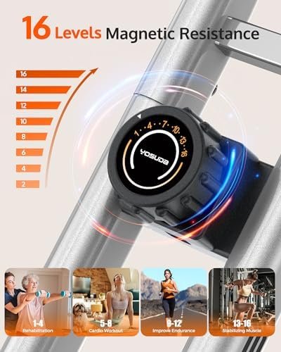 YOSUDA Exercise Bike, Folding Exercise Bike for Seniors 330L...