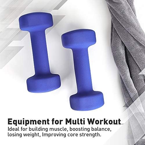 JBM Neoprene Dumbbell Pairs, 2-8lbs Hand Weight Set of 2 Non...