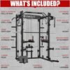 Mikolo Smith Machine, 2000LB Multifunctional Squat Rack with...