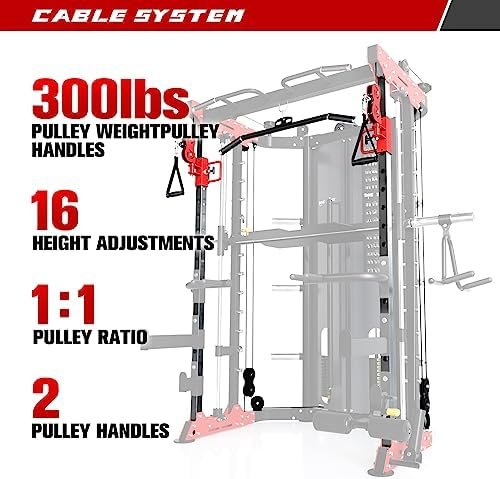 RitFit BPC05 Light Commercial Smith Machine, 2000LBS All-in-...