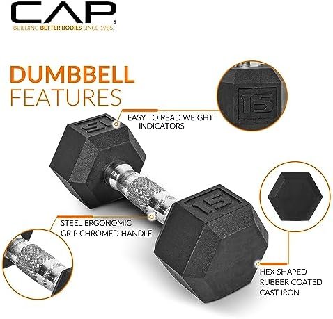 CAP Barbell Dumbbell Set with Rack | Multiple Options in 150...