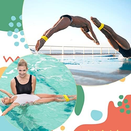 3 Pcs Rubber Pulling Ankle Strap for Swimming Yellow Ankle B...