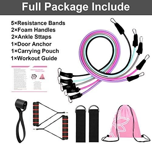 Exercise Resistance Bands Set for Women, Home Gym Fitness Wo...