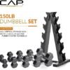 CAP Barbell Dumbbell Set with Rack | Multiple Options in 150...