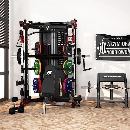 RitFit BPC05 Light Commercial Smith Machine, 2000LBS All-in-...
