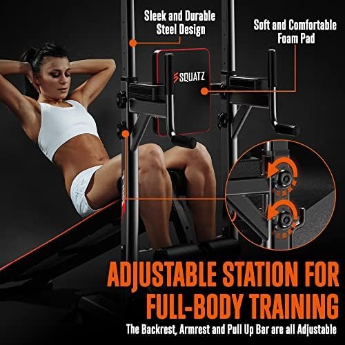 SQUATZ Pull-Up Workout Station with Bench - Multifunctional ...