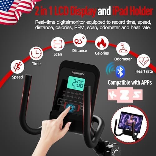 HARISON Magnetic Recumbent Exercise Bike with Arm Exerciser,...