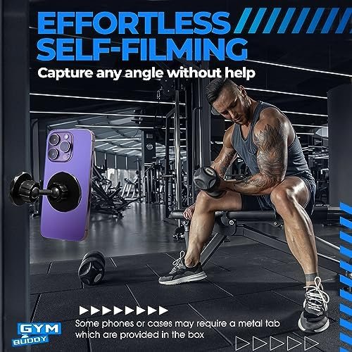Gym Buddy Magnetic Phone Mount for Gym Premium Quality - Hea...
