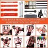 Portable Extra Heavy Home Gym Resistance Band Bar Set with 4...
