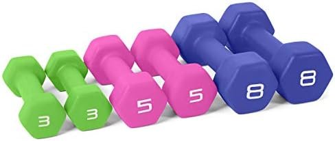 WF Athletic Supply Neoprene Dumbbell Set, Non-Slip, Hex Shap...
