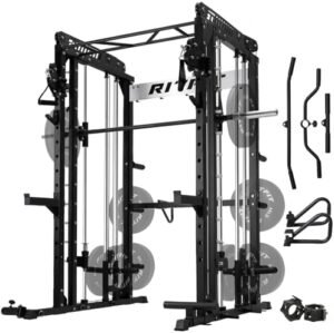 RitFit M1 Smith Machine with Cable Crossover System, Multi-F...