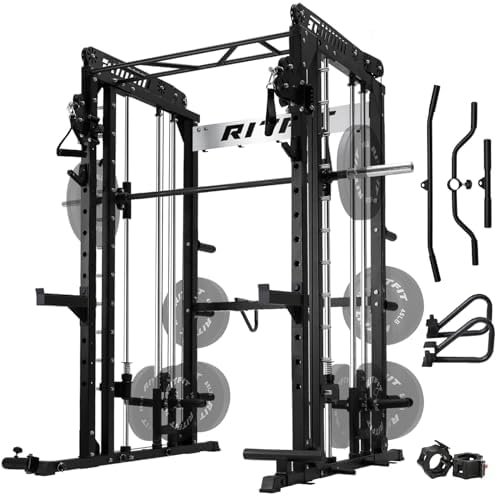 RitFit M1 Smith Machine with Cable Crossover System, Multi-F...