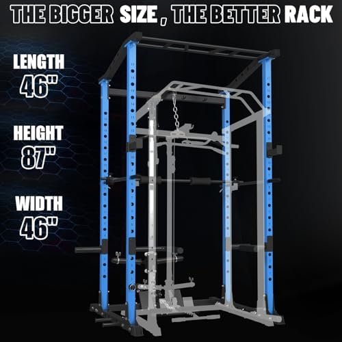 ER KANG Power Cage with Weight Bench, 1200LBS Power Rack wit...