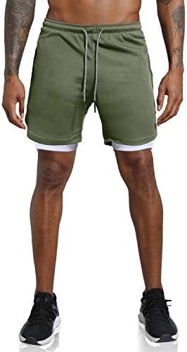 Leidowei Men's 2 in 1 Workout Running Shorts Lightweight Tra...