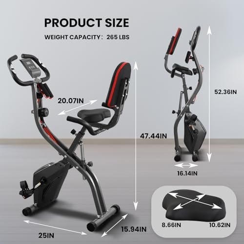 Exercise Bike 4 IN 1 Stationary Bike Recumbent Exercise Bike...