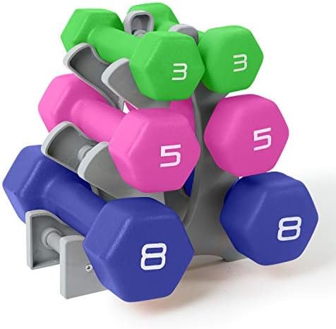 WF Athletic Supply Neoprene Dumbbell Set, Non-Slip, Hex Shap...