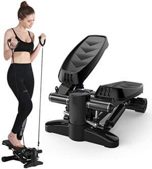 Mini Hydraulic Stepper with Resistance Band, Up-Down Climber...