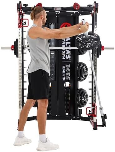 Altas Strength Home Gym Smith Machine with Pulley System Gym...