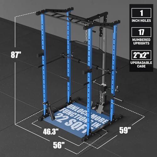 ER KANG Power Cage with Weight Bench, 1200LBS Power Rack wit...