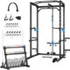Power Cage with Lat Pulldown Multi-Functional Squat Rack and...
