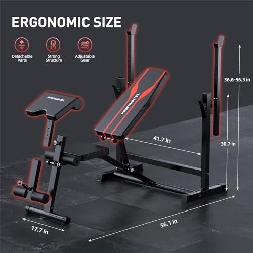 Adjustable Weight Bench, Olympic Workout Bench, Bench Press ...