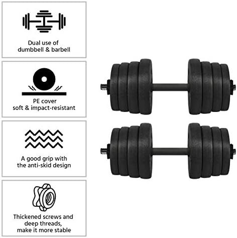 Yaheetech 66LB Adjustable Exercise & Fitness Dumbbells Set D...