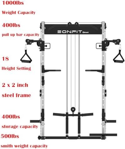 Smith Machine Home Gym, Squat Rack Power Cage Rack with Smit...