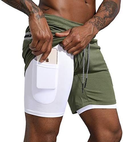 Leidowei Men's 2 in 1 Workout Running Shorts Lightweight Tra...