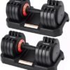 Adjustable Dumbbell Set 25/55LB Dumbbell Weights, Free Weigh...
