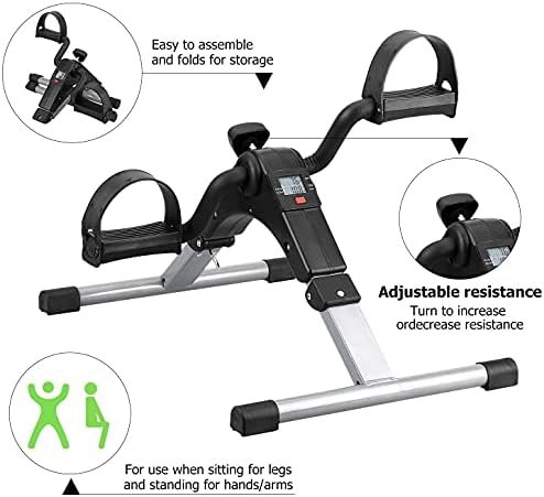 Folding Pedal Exerciser, Mini Exercise Bike Under Desk Bike ...