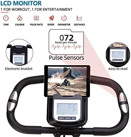 Foldable Fitness Exercise Bike, Magnetic Folding Indoor Exer...