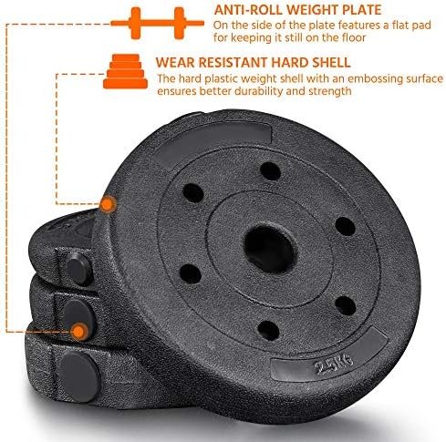 Yaheetech 66LB Adjustable Exercise & Fitness Dumbbells Set D...