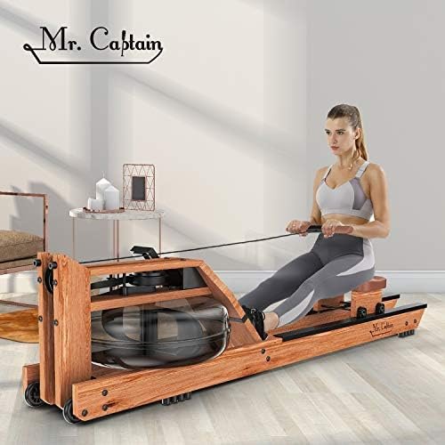 Rowing Machine for Home Use,Water Resistance Natural Red Wal...
