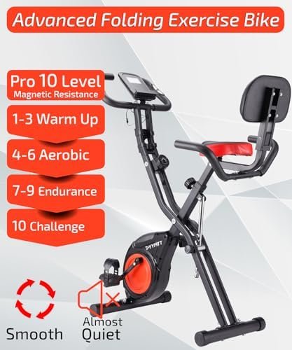 YYFITT 3-In-1 Exercise Bikes for Home | Folding Stationary B...