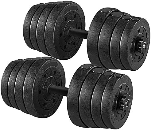 Yaheetech 66LB Adjustable Exercise & Fitness Dumbbells Set D...