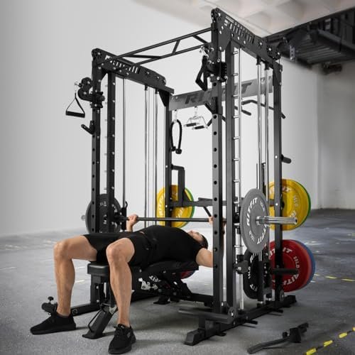 RitFit M1 Smith Machine with Cable Crossover System, Multi-F...