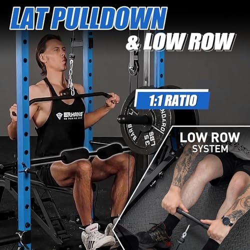 ER KANG Power Cage with Weight Bench, 1200LBS Power Rack wit...
