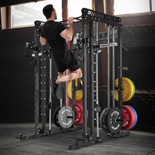 RitFit M1 Smith Machine with Cable Crossover System, Multi-F...